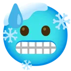 downcast face with sweat + cold face