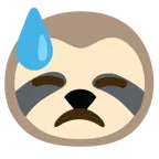 downcast face with sweat + sloth