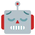 düşünceli yüz + robot