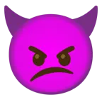 zdezorientowana twarz + zagniewana twarz z rogami