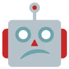 zdezorientowana twarz + głowa robota