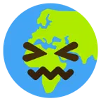 cara de frustración + globo terráqueo mostrando Europa y África