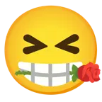cara de frustración + rosa
