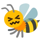 cara de frustración + abeja