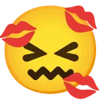 cara de frustración + marca de beso