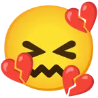 cara de frustración + corazón roto