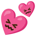 cara de frustración + dos corazones