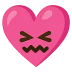 cara de frustración + corazón con lazo