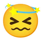 cara de frustración + símbolo de mareo