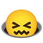 cara de frustración + agujero