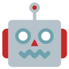 cara de frustración + robot