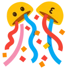 وجه يقبّل + كرة أوراق ملونة