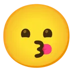 وجه يقبّل + وجه بلسان متدلٍ