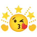 وجه يرسل قبلة + نجم ساطع