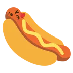 وجه يرسل قبلة + هوت دوغ