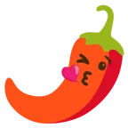 وجه يرسل قبلة + فلفل حار
