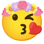 وجه يرسل قبلة + زهرة التوليب