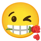 وجه يرسل قبلة + وردة