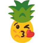 وجه يرسل قبلة + أناناس
