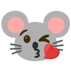 وجه يرسل قبلة + وجه فأر