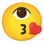 وجه يرسل قبلة + عين