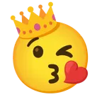 وجه يرسل قبلة + تاج