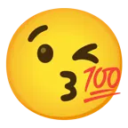 وجه يرسل قبلة + 100 درجة
