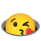 وجه يرسل قبلة + ثقب