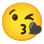 وجه يرسل قبلة + قلب أسود