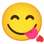 وجه يرسل قبلة + وجه يتلذذ بالطعام