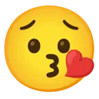 وجه يرسل قبلة + وجه قلق
