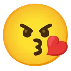 وجه يرسل قبلة + وجه غاضب