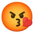 وجه يرسل قبلة + وجه مشتاط غضبًا