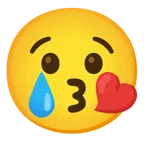 وجه يرسل قبلة + وجه يبكي