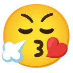 وجه يرسل قبلة + وجه بأنف يصدر بخارًا