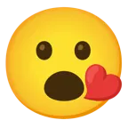 وجه يرسل قبلة + وجه بفم مفتوح