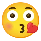 وجه يرسل قبلة + وجه متورد