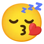 وجه يرسل قبلة + وجه نائم