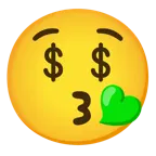 وجه يرسل قبلة + وجه بلسان من مال