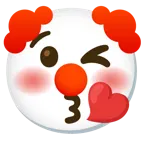 وجه يرسل قبلة + وجه مهرج