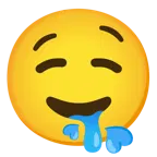 وجه يرسل قبلة + وجه بلعاب سائل