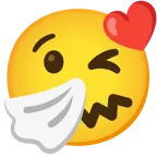 وجه يرسل قبلة + وجه يعطس