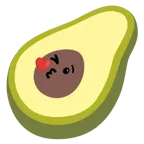 وجه يرسل قبلة + أفوكادو