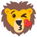 وجه يرسل قبلة + وجه أسد