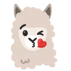 وجه يرسل قبلة + لاما