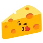 وجه يرسل قبلة + قطعة جبن