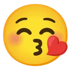 وجه يرسل قبلة + وجه مبتسم