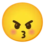 وجه يقبّل بعينين مغلقتين + وجه غاضب
