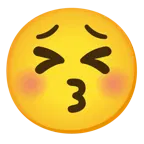 وجه يقبّل بعينين مغلقتين + وجه متعب