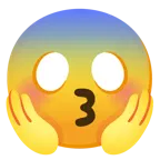 وجه يقبّل بعينين مغلقتين + وجه خائف يصرخ